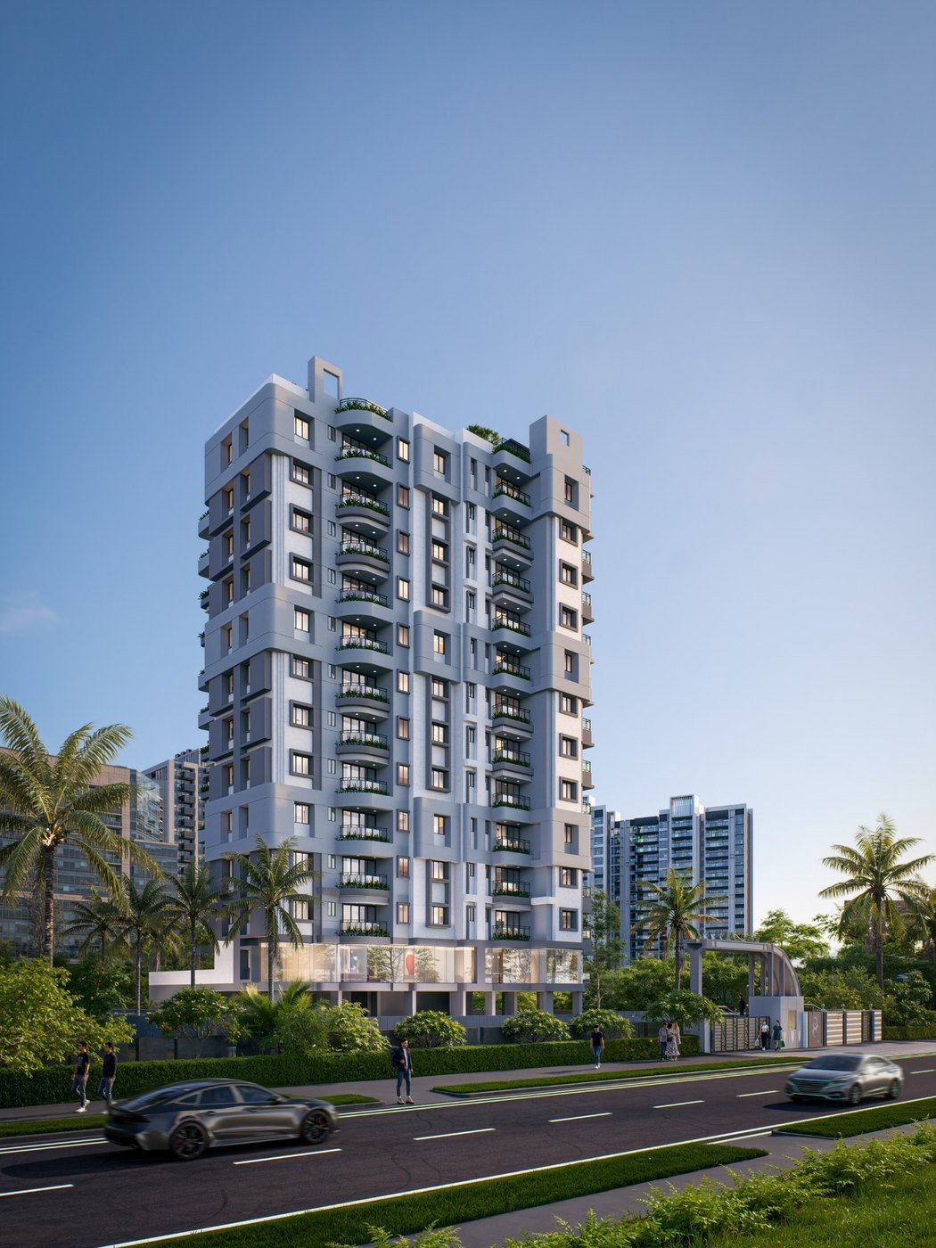 Day render of Signet Pinnacle from street